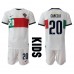 Tanie Strój piłkarski Portugalia Joao Cancelo #20 Koszulka Wyjazdowej dla dziecięce MŚ 2022 Krótkie Rękawy (+ szorty)